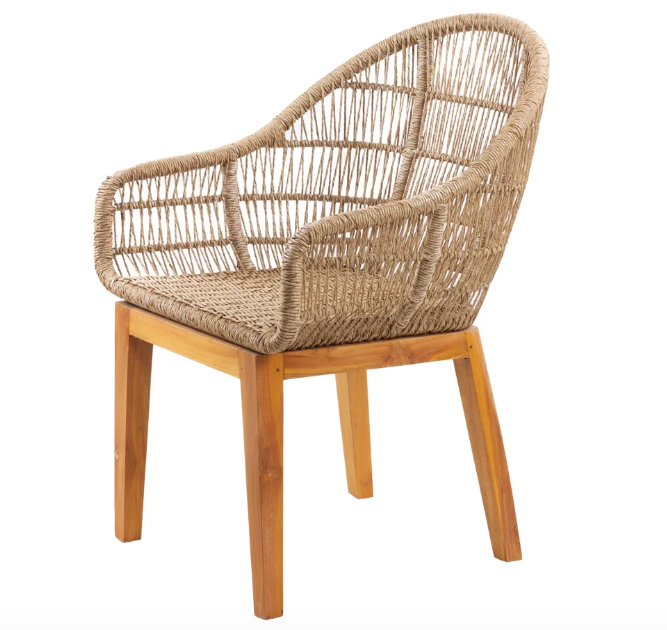 Isabella Teak and Woven Cord Dining Chair  - retail $890 (*10 Available)