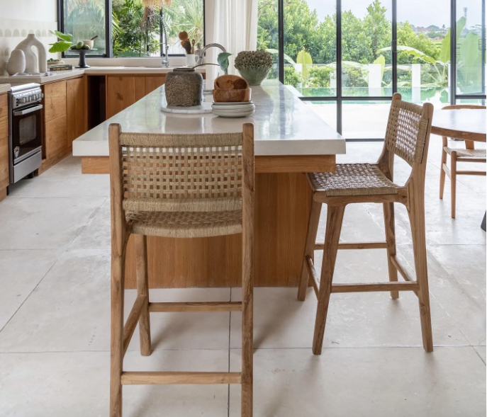 Bahia Teak and Rope Counter Stool- retail $1,190 (*9 Available)