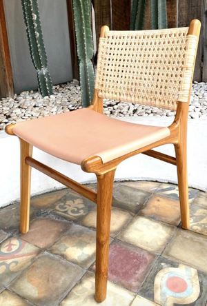 Kalia Leather and Cane Dining Chair- retail $1,190 (*4 Available)
