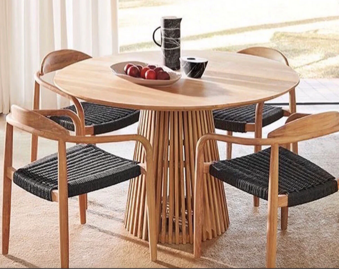 Teak round Midcentury Dining Table- retail $2,200