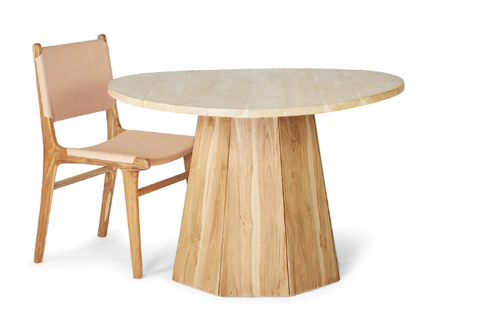 Justine Round Teak Dining Table- *SOLD AS IS