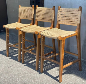 Teak Cane Counter stool Poppy Brown- retail $899 (*4 Available)