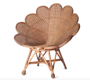 Rattan Woven Flower Petal Chair, Brown- retail $799 (*2 Available)