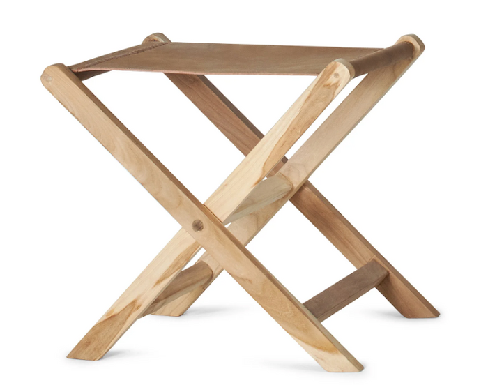 Leather online folding stool