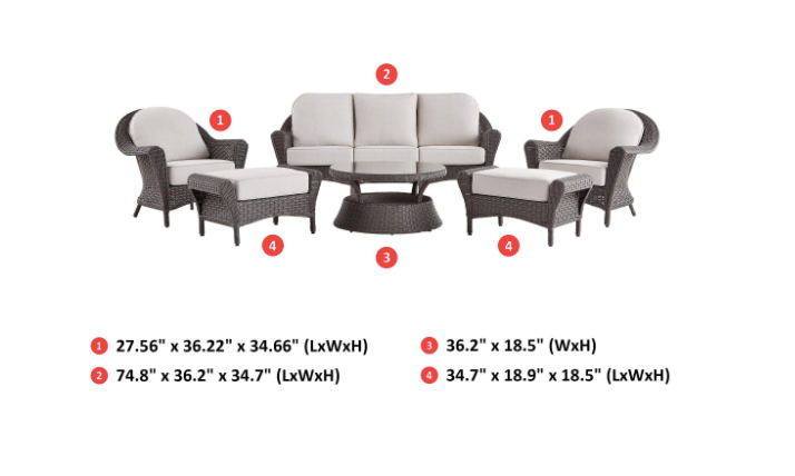 Canvas mercier patio conversation set best sale