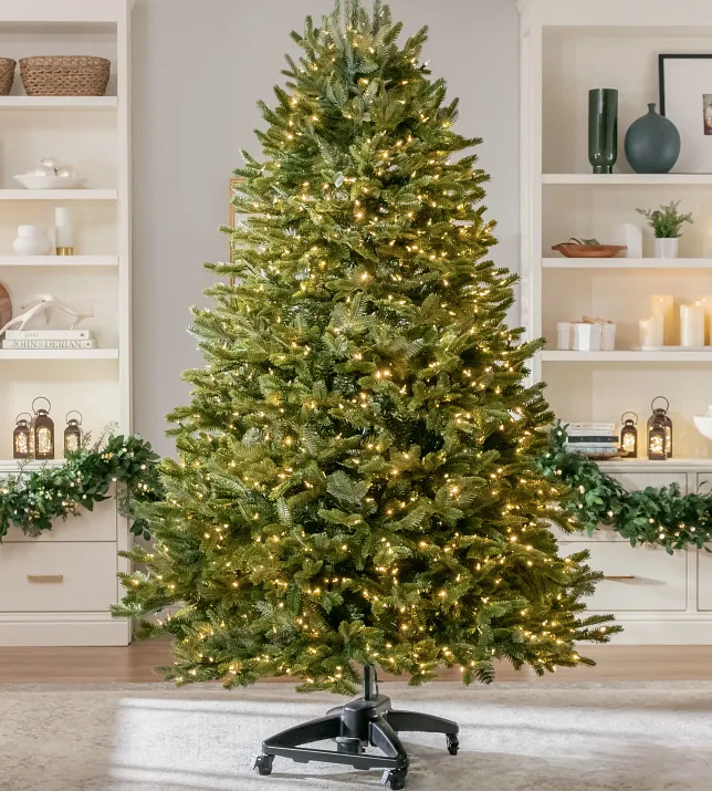 Balsam Hill 9ft Aspen Estate Fir Flip Christmas Tree, with Easy Plug annd LED Color+Clear Lights (*retail $2,623)