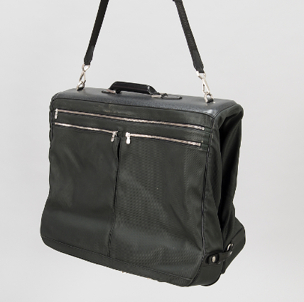 LOUIS VUITTON BLACK TAIGA LEATHER AND NYLON GARMENT BAG
