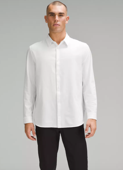 BRAND NEW in packaging Men's Lululemon New Venture Classic-Fit Long-Sleeve Shirt, White (*retail $118)