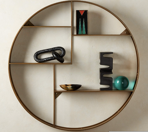 CB2 Antique Brass Circle Wall Shelf (*retail $319)
