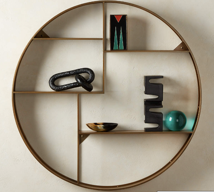 CB2 Antique Brass Circle Wall Shelf (*retail $319)