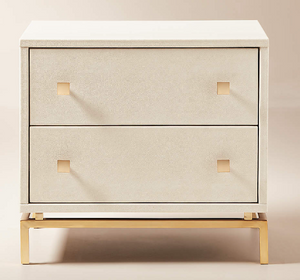 CB2 2-Drawer Ivory Shagreen Nightstand (*retail $899)