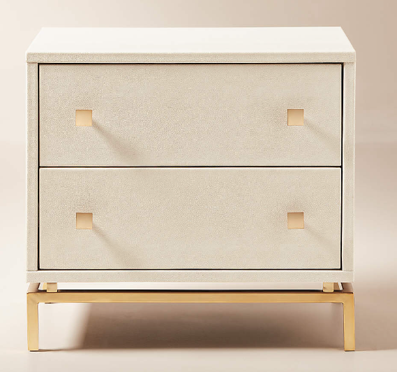 CB2 2-Drawer Ivory Shagreen Nightstand (*retail $899)