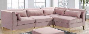 Chic Home Blush Velvet 4-Piece Modular Velvet Sofa