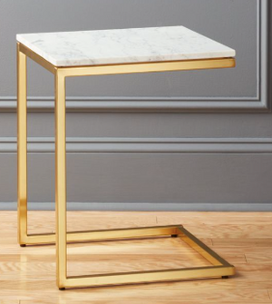 CB2 Smart Brass C Table with White Marble Top (*retail $229)