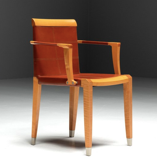 Leather Aro Chair by Chi Wing Lo for Giorgetti, Italy, 1990s