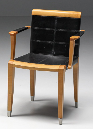 Leather Aro Chair by Chi Wing Lo for Giorgetti, Italy, 1990s