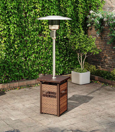 48K BTU 88-inch H Stainless Steel Free Standing All Weather Propane Patio Heater