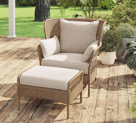 Pinecroft Large Chair + Ottoman