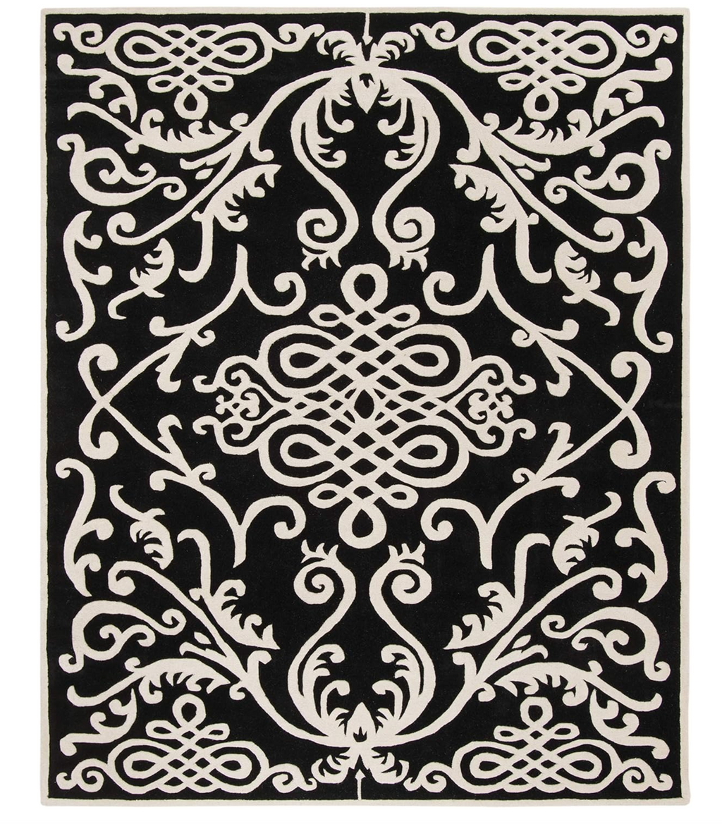 *BRAND NEW Safavieh Soho Collection 'Design: SOH120A' Black/Ivory 100% Wool Area Rug- 8'3ft x 11'ft (*retail $900)