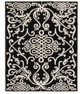 *BRAND NEW Safavieh Soho Collection 'Design: SOH120A' Black/Ivory 100% Wool Area Rug- 8'3ft x 11'ft (*retail $900)