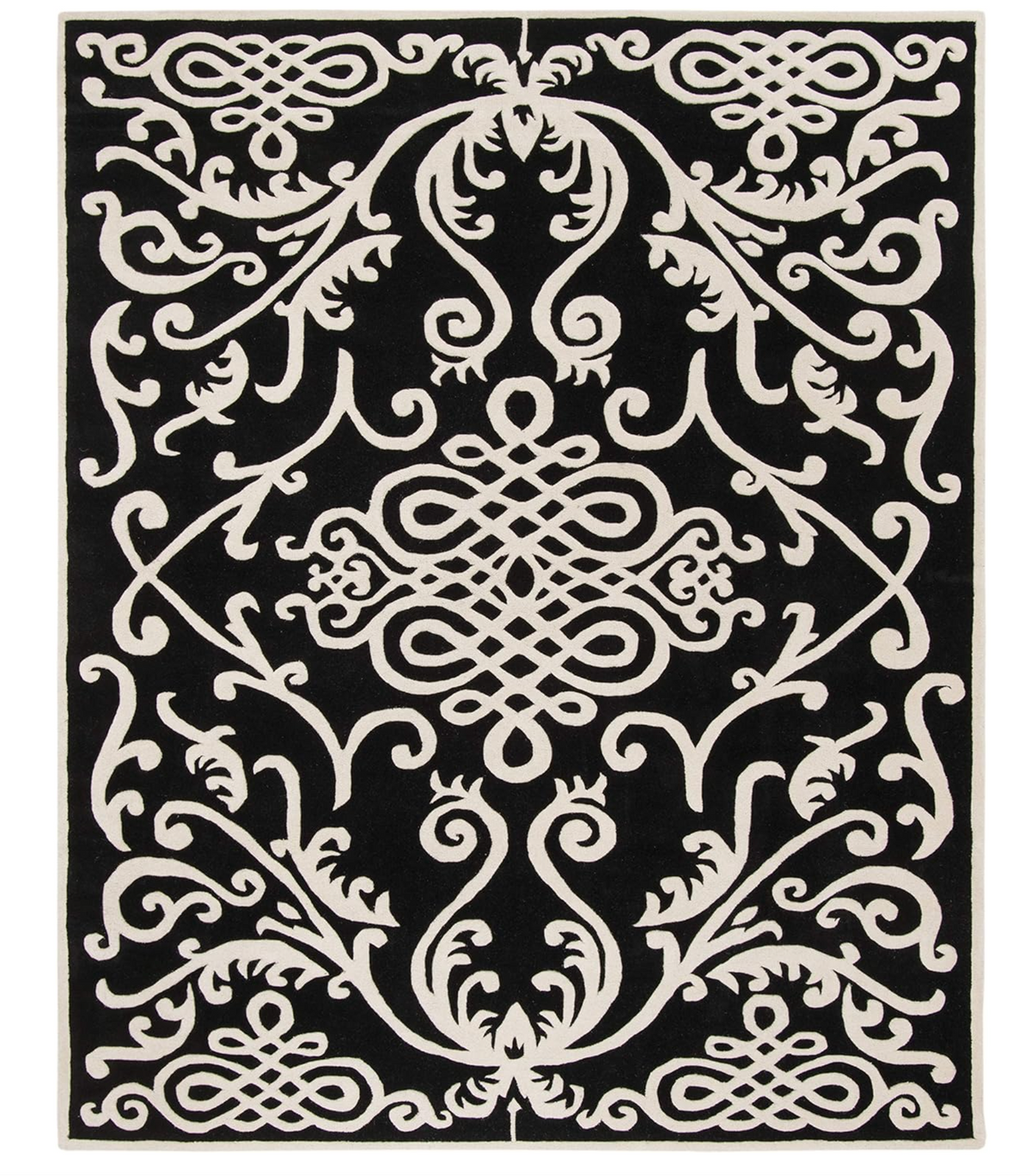 *BRAND NEW Safavieh Soho Collection 'Design: SOH120A' Black/Ivory 100% Wool Area Rug- 8'3ft x 11'ft (*retail $900)