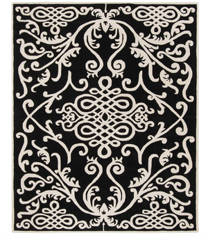 *BRAND NEW Safavieh Soho Collection 'Design: SOH120A' Black/Ivory 100% Wool Area Rug- 8'3ft x 11'ft (*retail $900)