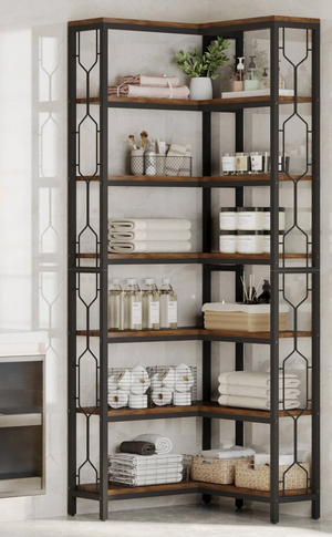 *BRAND NEW IN BOX--   Tribesigns 7-Tier Corner Etagere Shelving (*retail $199)