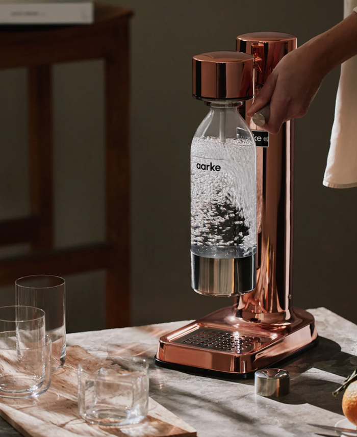 Aarke Carbonator 3 Copper Sparkling Water Maker, with 5 PET water bottles + 6 CO2 Bottles (*retail $300)
