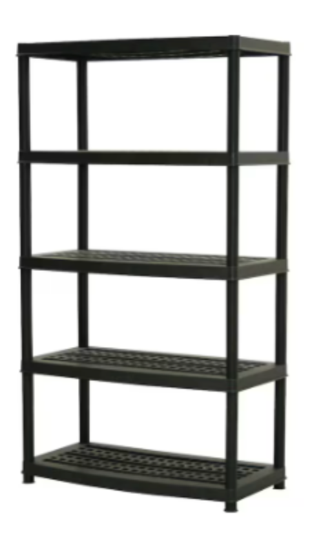 BRAND NEW! TuffStore 36-inch W x 72-inch H x 18-inch D 5-Tier Plastic Storage Shelf/Rack