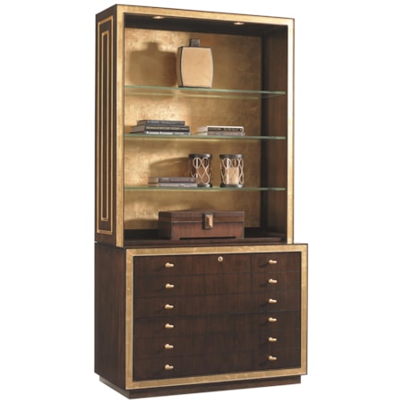Sligh Bel Aire Beverly Palms 2pc Bookcase with File Cabinet # 2 (*retail $6,680)