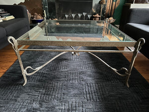 Beautiful Glass & Wrought Iron Coffee Table