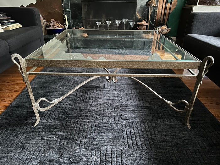 Beautiful Glass & Wrought Iron Coffee Table
