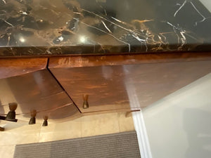 "Councill" Marble top cabinet with Walnut base- from ELTE