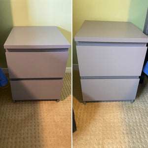 Pair of IKEA Malm Nightstands- Gray Stained