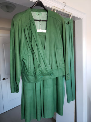 Brado - Green Leather (Jacket, Skirt, Trouser set)