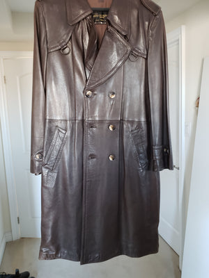 Men's Jacques Olivier - Chocolate Leather Trench