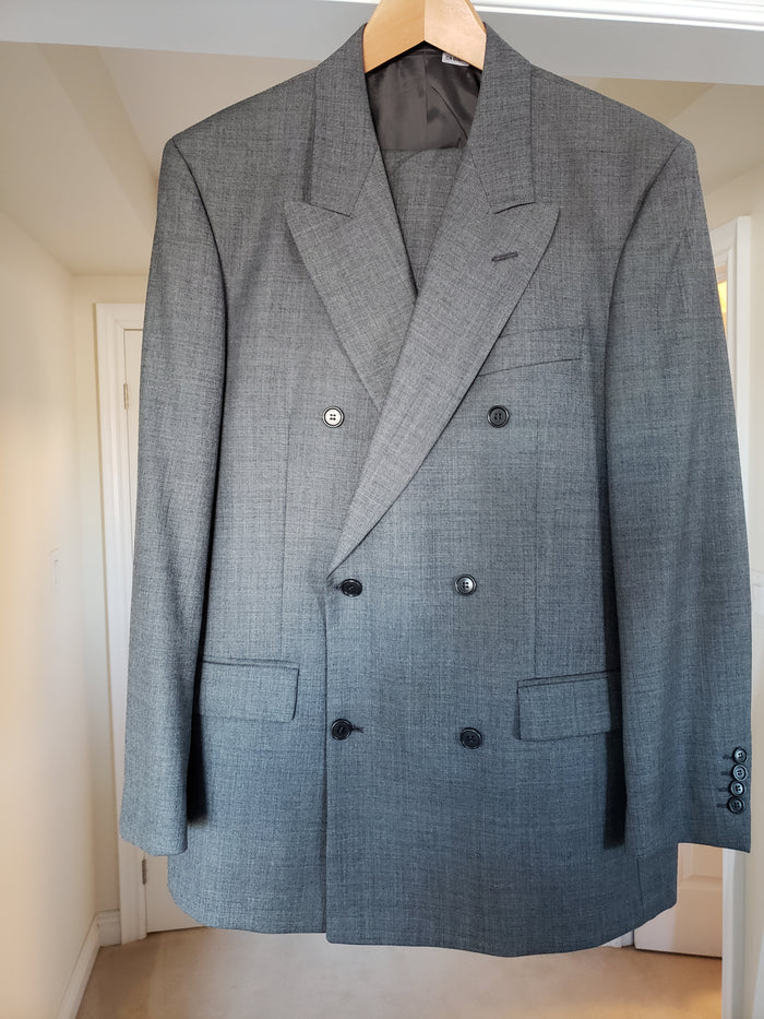 Men's Gianfranco Ferre - Double Vested Grey Wool Suit
