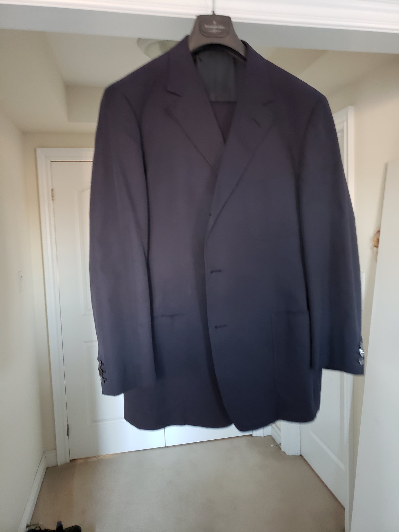 Men s Ermenegildo Zegna Suit Dark Blue Cotton Sell My Stuff