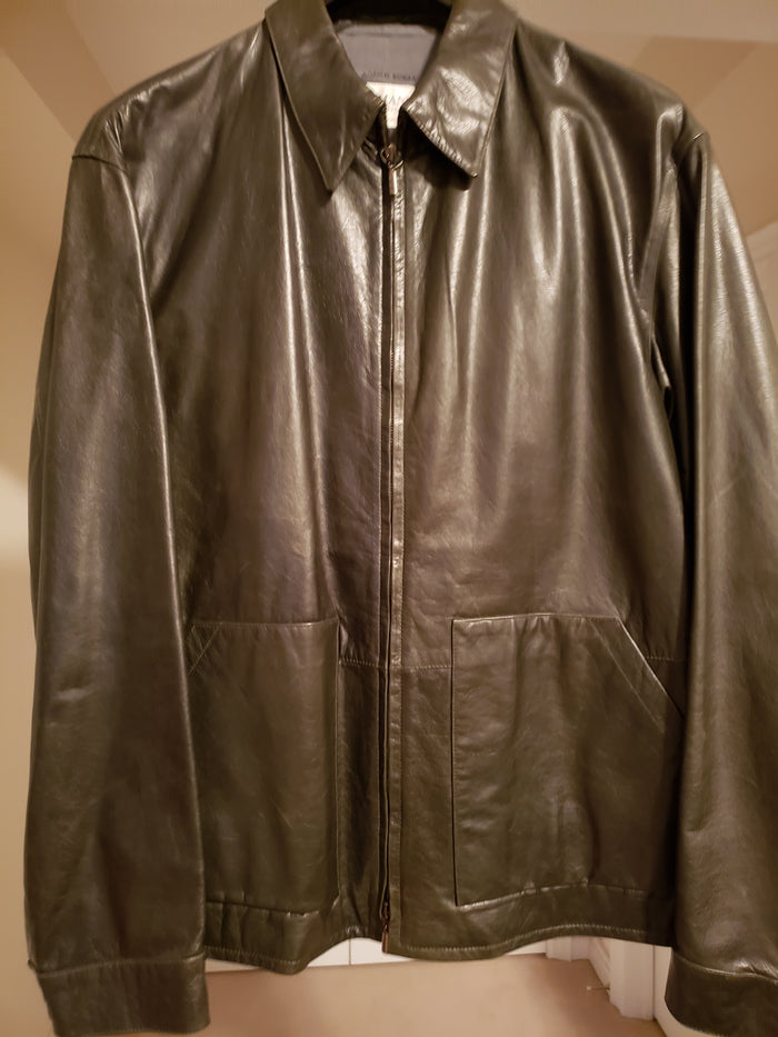 Giorgio Armani - Dark Green Jacket, Beige Trousers (leather)