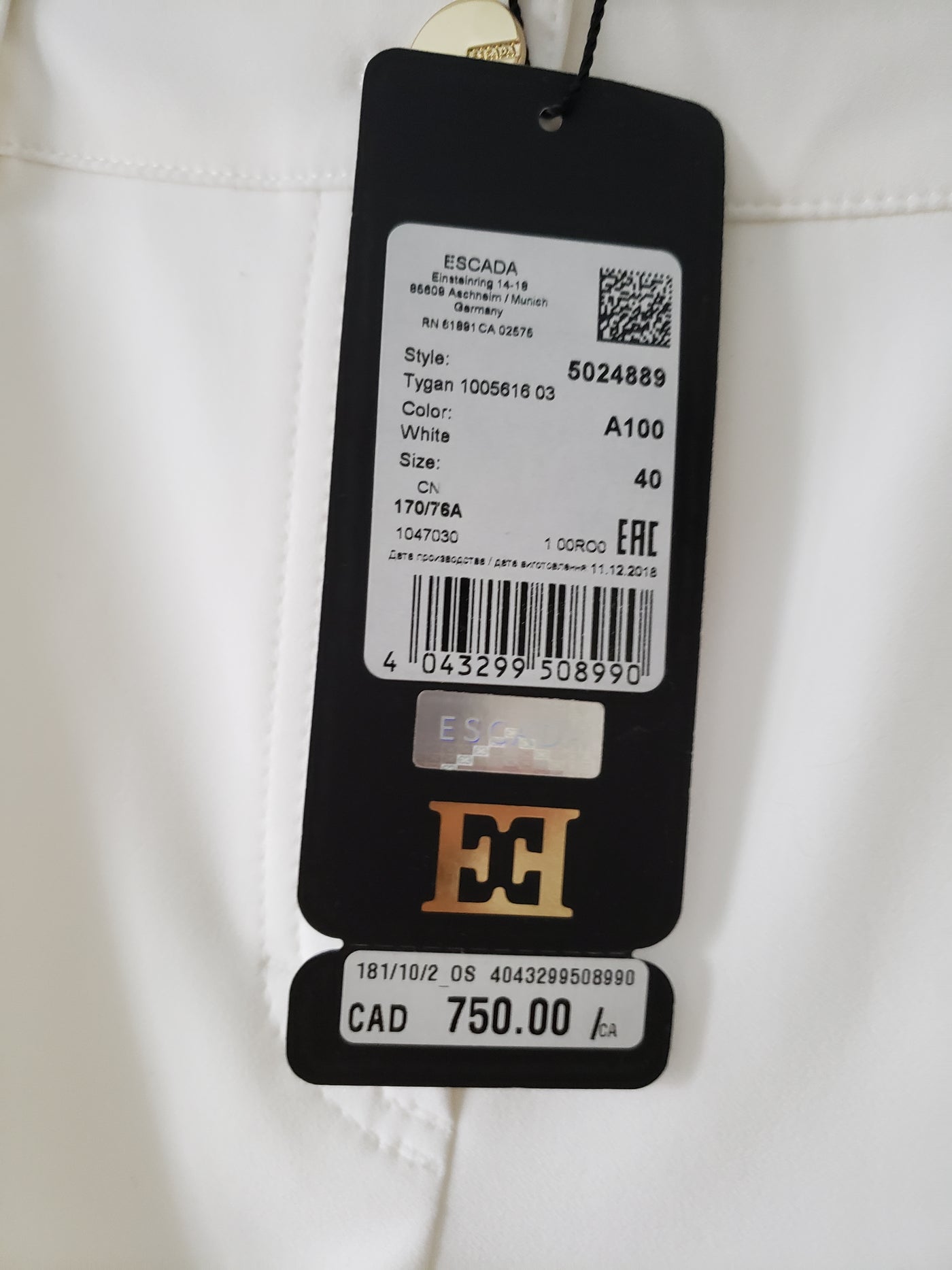 Women's Escada White Trousers – Sell My Stuff Canada - Canada's Content and  Estate Sale Specialists