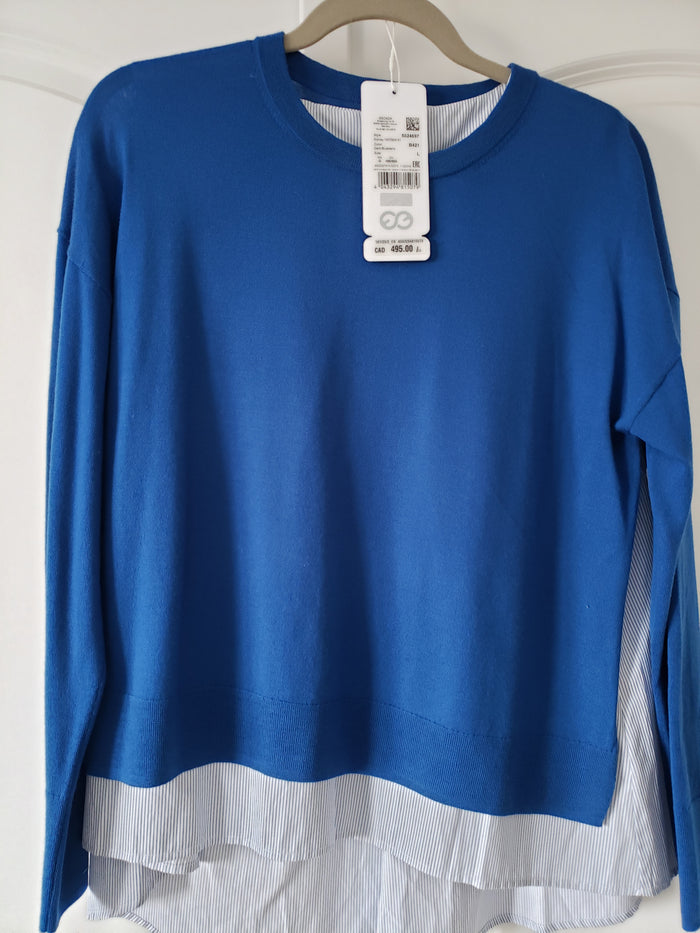 Women's Escada Blue Top w. Striped Lining
