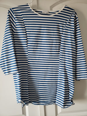 Women's Escada Blue and White Short Sleeved Top