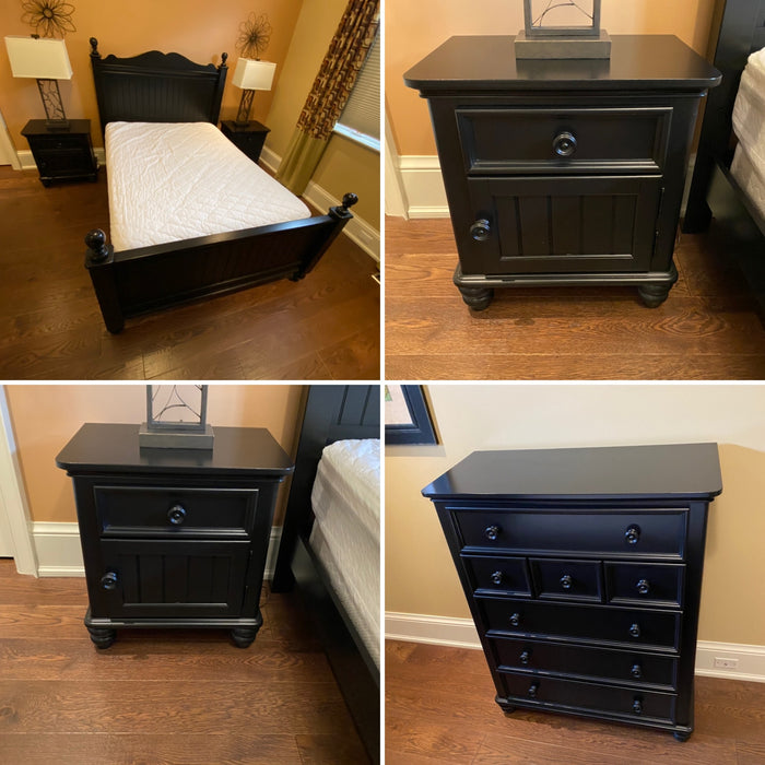 4 Piece Black Double Bed Set