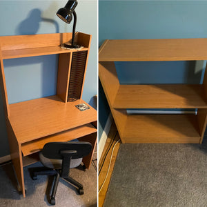 Desk + Shelving Lot