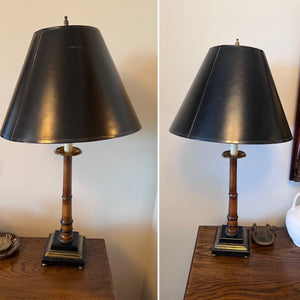 Pair of Art Deco Bamboo Style Table Lamps by Mastercraft