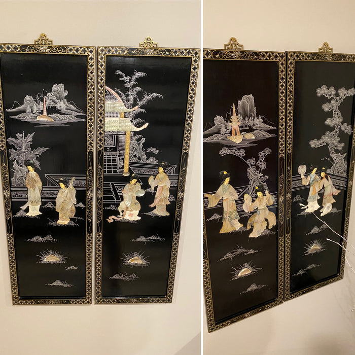 4 Oriental Wall Panels