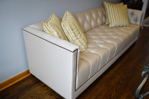 Barbara Barry Beige Tufted Sofa
