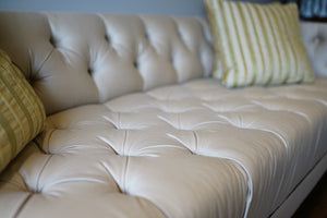 Barbara Barry Beige Tufted Sofa