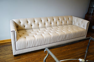 Barbara Barry Beige Tufted Sofa