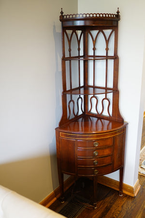 Beautiful Wood 3-Tier Corner Cabinet